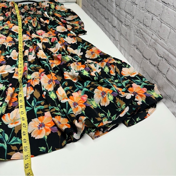 Beulah Black Maxi Dress with Floral Design long balloons sleeves size s NWT - Picture 3 of 10